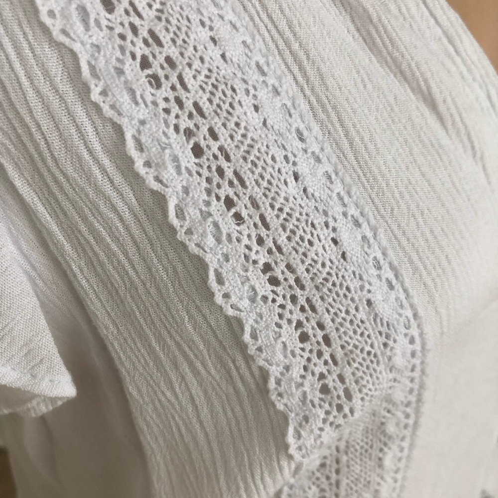 Sanctuary White Ruffle Dress with Embroidery - Picture 3 of 5